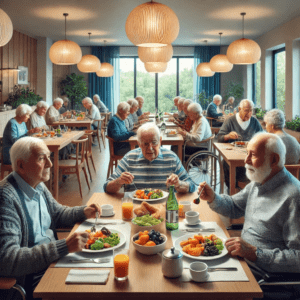 Ancianos disfrutando de una buena dieta
